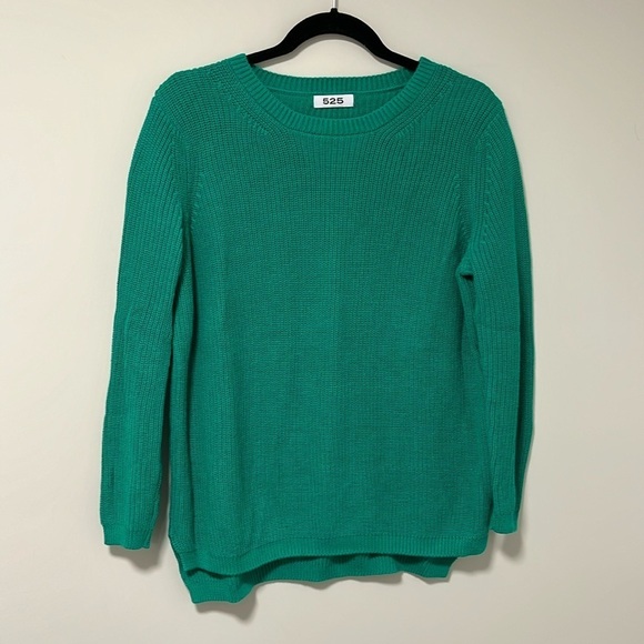 525 America Sweaters - 525 America Emma green knit sweater high low P2P 21.5